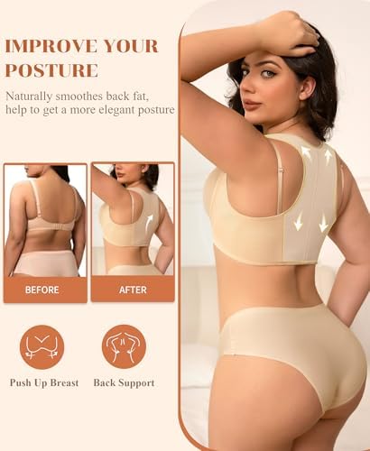 DERCA Posture Corrector for Women Chest Brace Push Up Back Support Bra