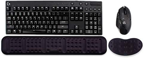 BRILA Upgraded Ergonomic Keyboard and Mouse Wrist Rest Support Cushion Pad Set - Comfy Soft Memory Foam Gel Padding & Non-Slip Palm/Hand/Wrist Pain Relief Rest Pad for Office Work, PC Gaming, Laptop