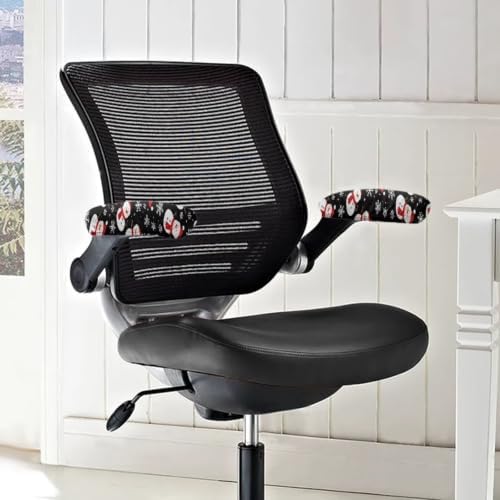 2 Pcs Office Chair Armrest Covers, Snowman Snowflake Print Removable Stretchable Office Chair Arm Covers, Soft Comfort Office Chair Arm Rest Covers, Christmas Home Decorations