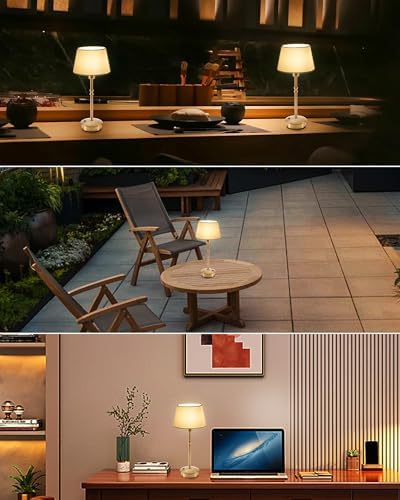 UMEXUS Cordless Rechargeable Table Lamp, Small Battery Operated Table Light