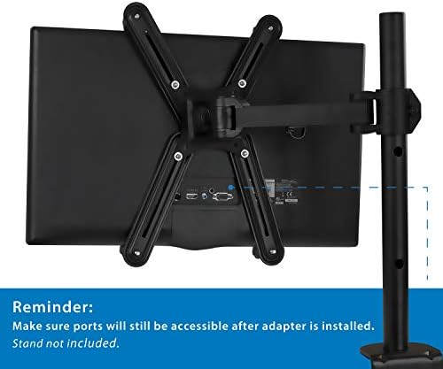 Mount-It! Non-VESA Monitor Mount Adapter Kit – Universal VESA Mount Adapter for 13–27 Inch LCD LED Screens, Converts to 75x75 & 100x100, Heavy Duty Steel Bracket for Desk