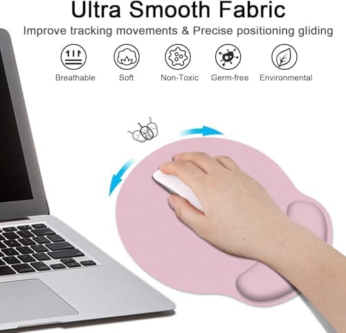Britimes Ergonomic Mouse Pad Set with Wrist Rest, Pink