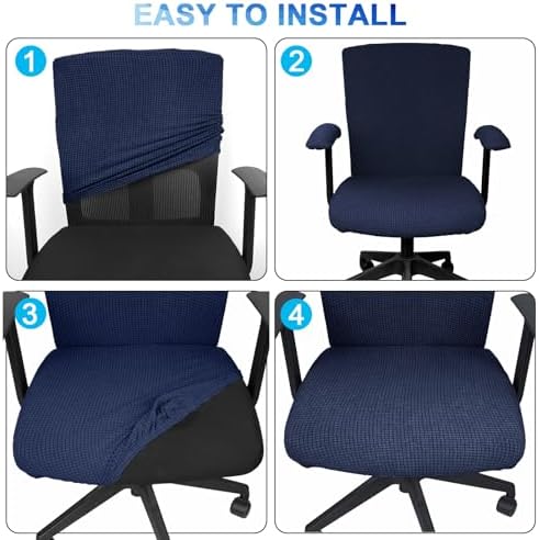 Tallew 4 Pcs Office Chair Covers Stretchable Armrest Seat,XL,Navy