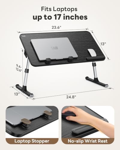 Laptop Desk for Bed, SAIJI Lap Desks Bed Trays for Eating Writing