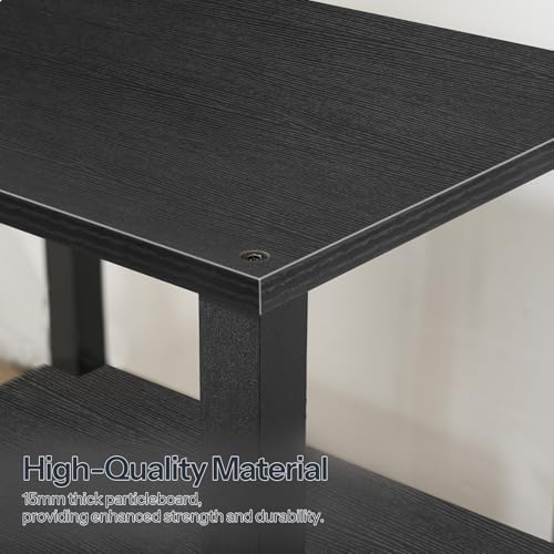 HOOBRO 2-Tier Printer Stand with Charging Station, Under Desk Printer Table, Printer Cart with Storage Shelves, Shelf for Small Spaces, for Home Office, Black BK38UPS01