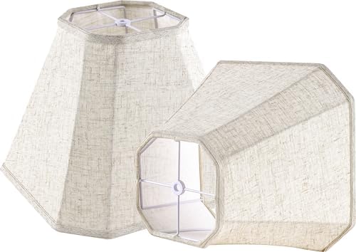 GO&SO Lamp Shades Set of 2,6.5" x 13" x 10.5",Beige Bell Lampshade