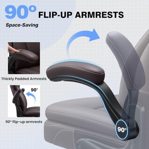Ergonomic Leather Office Chair, Executive Desk Chair High Back