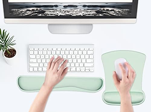 Ergonomic Keyboard Wrist Rest Memory Foam and Soft Gel Mouse Pad
