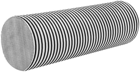 Black White Stripes Neck Roll Pillow - Extra Dense Memory Foam Round Cylinder Bolster for Cervical Support, Spondylosis, Neck Pain Relief