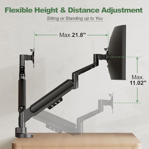 Dual Monitor Stand for Two Ultrawide 13"-34" Flat/Curved Computer Screens