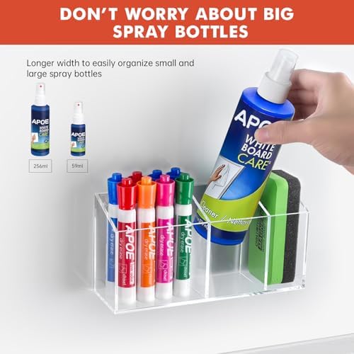Magnetic Dry Erase Marker Holder for Whiteboard, Fridge, Classroom
