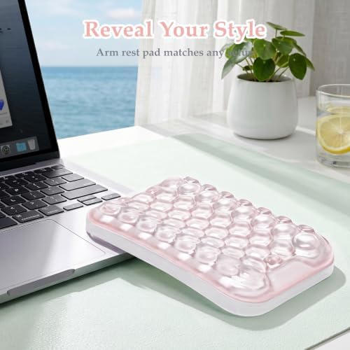 Ospelelf Gel Elbow Rest Pad for Desk, Arm Wrist Rest Pad Support for Keyboard and Mouse, Ergonomic Computer Wrist Support for Typing Pain Relief, Pink