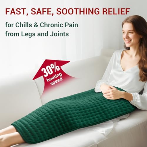 XXXL Heating Pad for Back Pain Relief & Period Cramps, Extra Large Electric Heating Pads for Women Legs Knee Feet Neck & Shoulders, 17”x33” Oversized Heat Pad with Timer, Gifts for Women Mom Men Dad