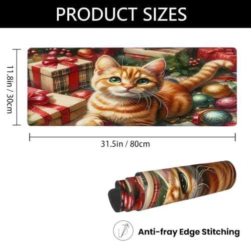 Christmas Large Mouse Pad Non-Slip Rubber Long Gaming Desk Mat
