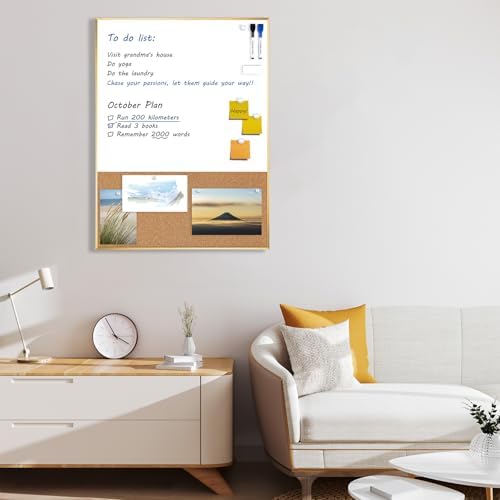 ARCOBIS Dry Erase Cork Board Combo for Wall