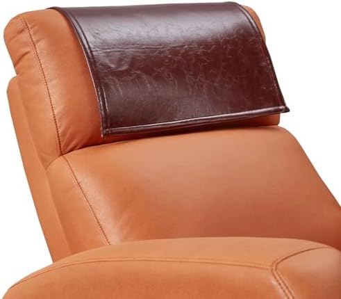 Non Slip Recliner Headrest Protector Washable Faux Leather Headrest Covers for Recliner Chair Waterproof Couch Head Rest Covers for Sofa,Furniture,Office Chair,Theater Seat (Maroon)