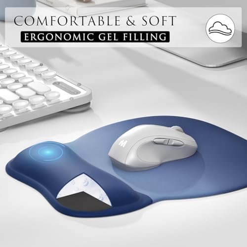 MROCO Ergonomic Mouse Pad with Gel Wrist Rest, 9.4 x 8.1 in, Blue Gradient