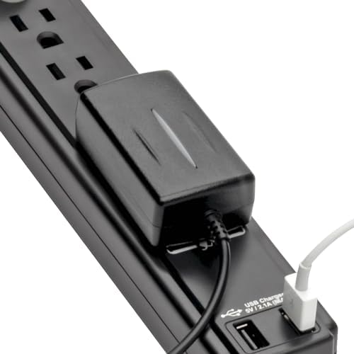 Eaton Tripp Lite TLP606USBB 6 Outlet Black Surge Protector with USB & USB-C