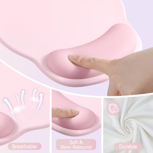 Mouse Pad with Wrist Rest, 2-in-1 Mousepad with Wrist Support Set
