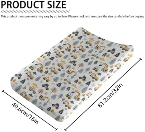Cartoon Car Transportation Construction Truck Trees Baby Changing Pad Cover,Unisex Car Nursery Diaper Changing Table Pad Mat Sheet for Boys Girls-16x32