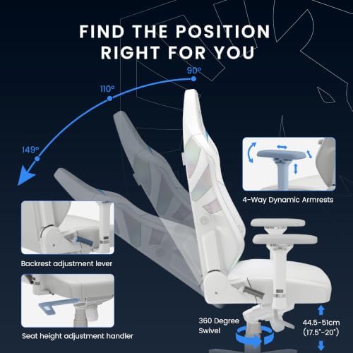 Blacklyte Athena Pro Gaming Chair, Team Liquid White, Leatherette