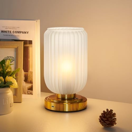 LightRound Cordless Table Lamp for Bedroom, Touch Stepless Dimmable