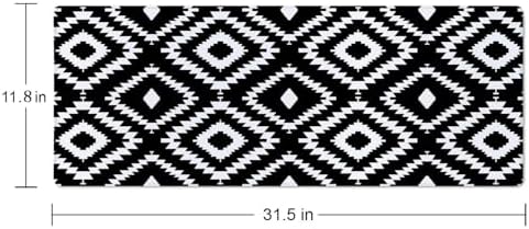 Desk Mat Large Mouse Pad, Black White Geometric Aesthetic XL Mouse Pad Extended Full Desk Gaming Mousepad XL Long Keyboard Mouse Mat Desk Pad 31.5''X11.8'' Desk Accessories for Women Men
