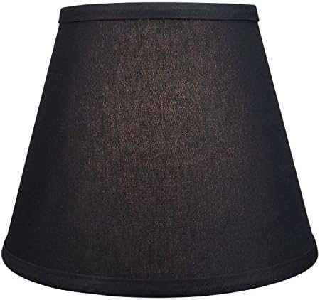 FenchelShades.com Lampshade 6" Top Diameter x 10" Bottom Diameter x 8" Slant Height 6x10x8" with Spider Attachment Diameter 0.4 Inch for Lamps with a Harp (Black)