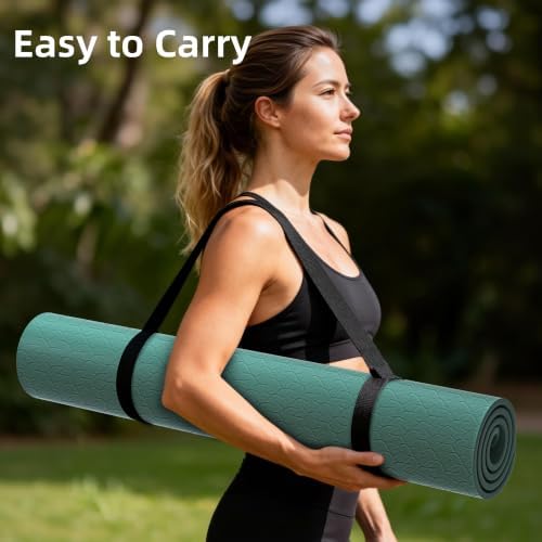 HAHE Extra Wide Yoga Mat, 72"x40"x0.4"Thick, Large Exercise Mats