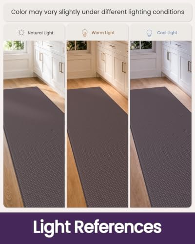 DEXI Kitchen Floor Mats Cushioned Anti Fatigue Runner, 17x29+17x59 Brown