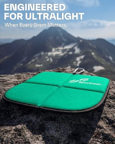 Sportneer Sitting Pad, Lightweight Waterproof Folding Seat Pad for Backpacking, 15.75'' x 15.75'' Portable Camping Seat Mat for Hiking, Picnics & Outdoor Use