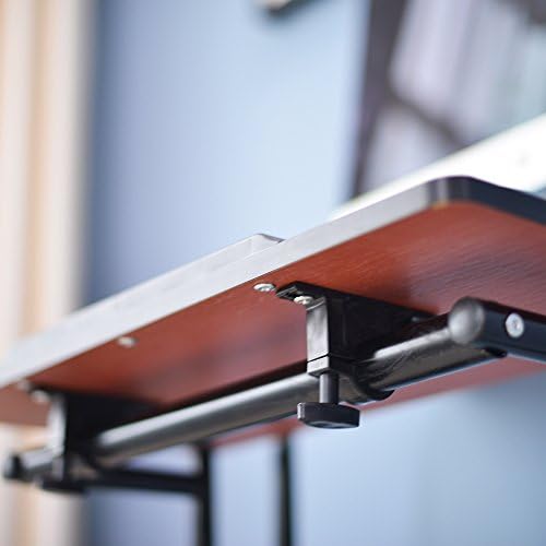 soges Adjustable Stand Up Computer Desk on Wheels Black