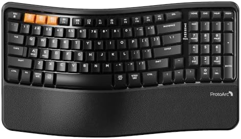 ProtoArc EK02 Wave Keys Ergonomic Wireless Keyboard - Black