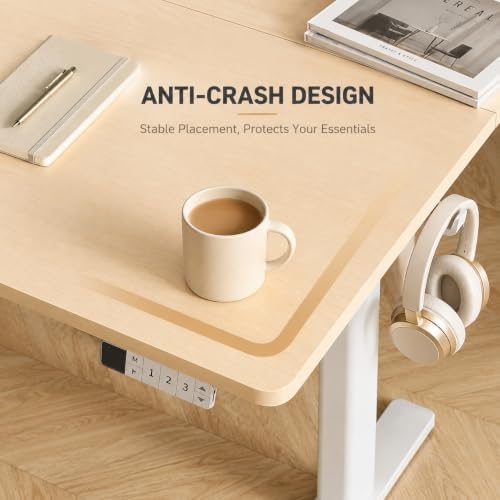 Claiks Electric Standing Desk, 48x24 Inch, Nature