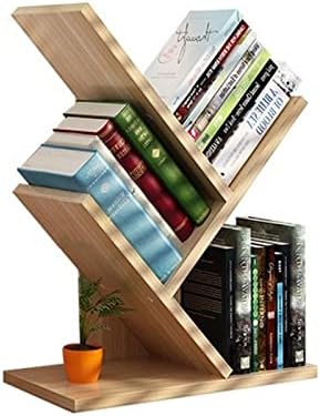 VOVCIG Y-Shaped Wooden Bookshelf, 3-Tier Adjustable Desktop Storage Rack