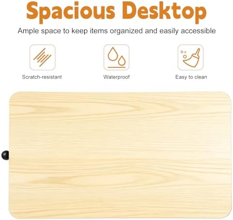 Standing Desk Converter, 7-Level Height Adjustable Keyboard and Monitor Riser, 23.6" Sit to Stand Desk Workstation, No Assembly Laptop Computer Lift for Walking Pad (Wooden)