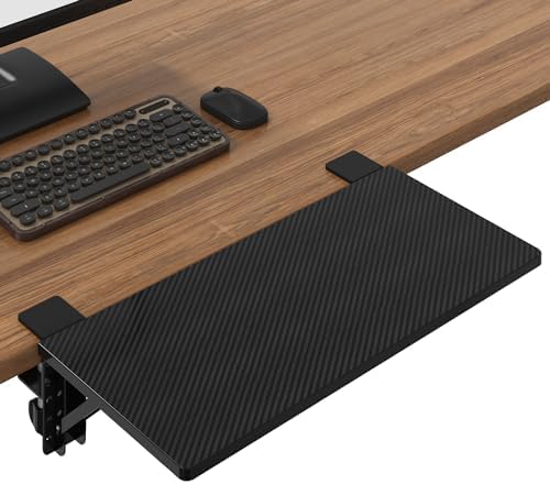 BONTEC Small Ergonomics Desk Extender Tray, 20 x 9.5 Inch, Black Carbon