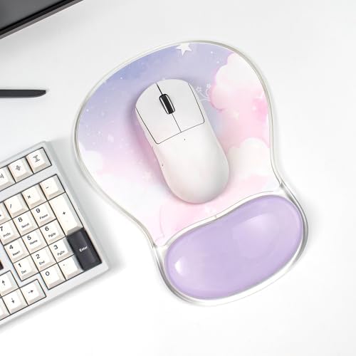 Purple Ergonomic Gel Mouse Pad Wrist Support, Ease Wrist Pain PC Laptop
