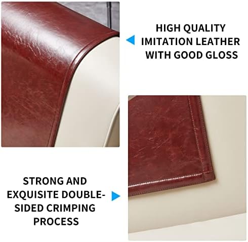 Non Slip Recliner Headrest Protector Washable Faux Leather Headrest Covers for Recliner Chair Waterproof Couch Head Rest Covers for Sofa,Furniture,Office Chair,Theater Seat (Maroon)