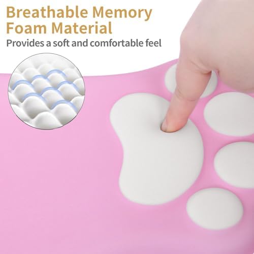 L-SPOUTTO Ergonomic Mouse Pad with Wrist Rest,Pink Mouse Pad Wrist Support
