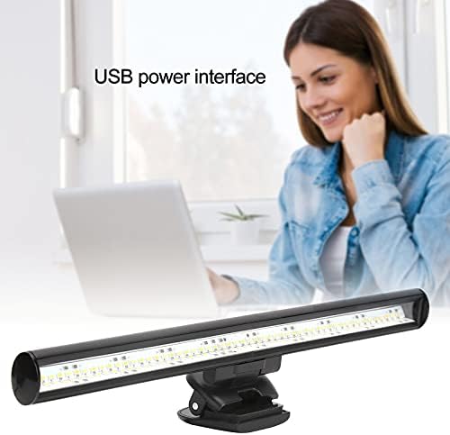 LED Computer Monitor Light, Laptop Screen Reading Lamp, Adjustable Color Temperature Desk Lamp with USB Power for Office Study, No Screen Glare, Aluminum and ABS Build