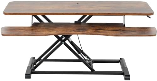 VIVO Rustic Vintage Brown 42 inch Standing Desk Converter, DESK-V042KN