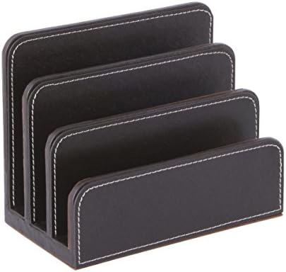 Osco Brown Faux Leather Letter Holder