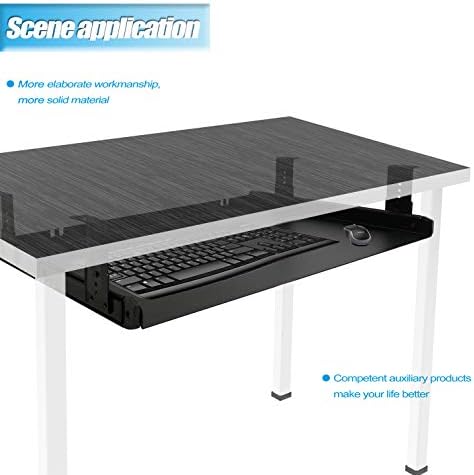 FRMSAET All-Metal 20/24/30 inch Slide Out Drawer Platform (20 inch, Black)