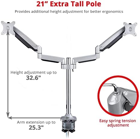 SIIG Dual Monitor Gas Spring Desk Mount W/USB Port