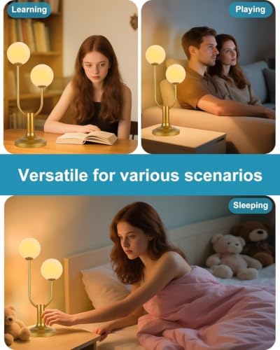 Lightdot Globe Gold Table Lamp for Bedroom Dimmable Gift G9 Bulbs Included