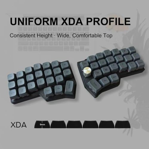 72 Keys XDA Profile PBT Keycaps for Split Ergonomic Keyboards (Black)