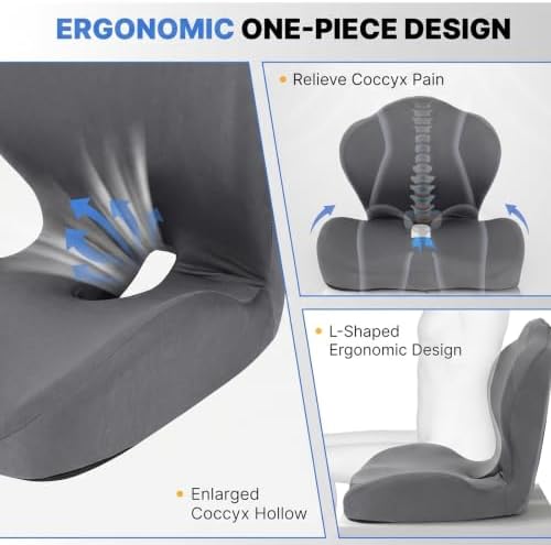Ergonomic Memory Foam Seat Cushion with Back Support