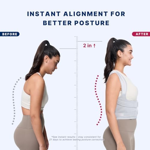 Fit Geno Posture Corrector for Women & Men, Back Shoulder Support Brace
