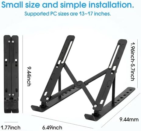 Laptop Stand for Desk, Ergonomic Design Adjustable Aluminum Foldable Portable Computer Stand, Compatible with MacBook Air Pro, HP, Lenovo, Dell, More 10-15.6" Inch and Tablets